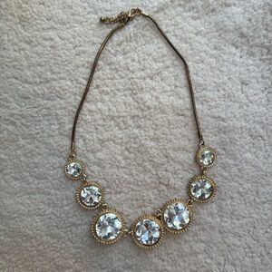 White House Black Market Gold Necklace with Crystal Embellishments